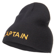 Captain Embroidered Short Beanie