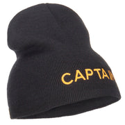 Captain Embroidered Short Beanie