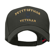 Petty Officer Veteran Embroidered Solid Cotton Twill Low Profile Strap Cap