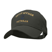 Petty Officer Veteran Embroidered Solid Cotton Twill Low Profile Strap Cap