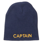 Captain Embroidered Short Beanie