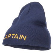 Captain Embroidered Short Beanie