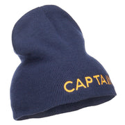 Captain Embroidered Short Beanie