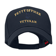 Petty Officer Veteran Embroidered Solid Cotton Twill Low Profile Strap Cap