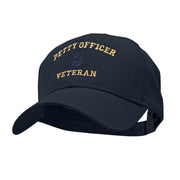 Petty Officer Veteran Embroidered Solid Cotton Twill Low Profile Strap Cap