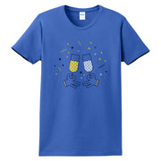 Polkadot Drinks Graphic Design Ladies Big Size Port & Company Soft Spun Cotton Essential T-Shirt