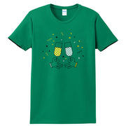 Polkadot Drinks Graphic Design Ladies Big Size Port & Company Soft Spun Cotton Essential T-Shirt