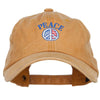 Peace with USA Flag Embroidered Unstructured Cap