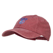 Peace with USA Flag Embroidered Unstructured Cap