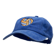 Volleyball Heart Embroidered Unstructured Cotton Cap