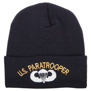 US Paratrooper Design Embroidered 12 Inch Long Knitted Beanie