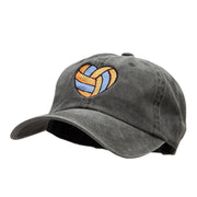 Volleyball Heart Embroidered Unstructured Cotton Cap