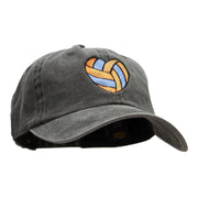 Volleyball Heart Embroidered Unstructured Cotton Cap