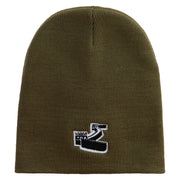 Great Wall Of China Embroidered 8 inch Acrylic Short Blank Beanie - Olive OSFM