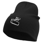 Great Wall Of China Embroidered 8 inch Acrylic Short Blank Beanie - Black OSFM