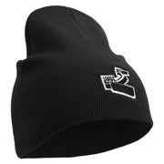 Great Wall Of China Embroidered 8 inch Acrylic Short Blank Beanie - Black OSFM