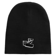 Great Wall Of China Embroidered 8 inch Acrylic Short Blank Beanie - Black OSFM