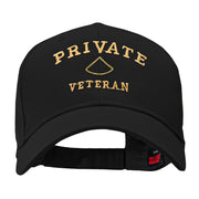 Private Veteran Embroidered Solid Cotton Twill Low Profile Strap Cap