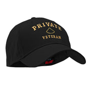 Private Veteran Embroidered Solid Cotton Twill Low Profile Strap Cap