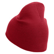 Great Wall Of China Embroidered 8 inch Acrylic Short Blank Beanie - Red OSFM