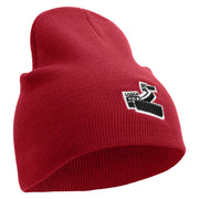 Great Wall Of China Embroidered 8 inch Acrylic Short Blank Beanie - Red OSFM