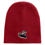 Great Wall Of China Embroidered 8 inch Acrylic Short Blank Beanie - Red OSFM