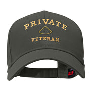 Private Veteran Embroidered Solid Cotton Twill Low Profile Strap Cap