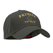 Private Veteran Embroidered Solid Cotton Twill Low Profile Strap Cap