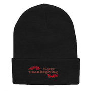 Happy Thanksgiving Embroidered Knitted Long Beanie