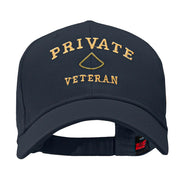 Private Veteran Embroidered Solid Cotton Twill Low Profile Strap Cap