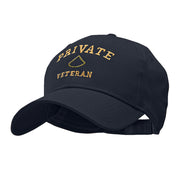 Private Veteran Embroidered Solid Cotton Twill Low Profile Strap Cap