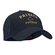 Private Veteran Embroidered Solid Cotton Twill Low Profile Strap Cap