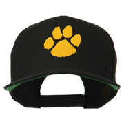 Image of a Paw Embroidered Flat Bill Cap