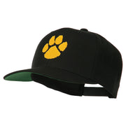 Image of a Paw Embroidered Flat Bill Cap