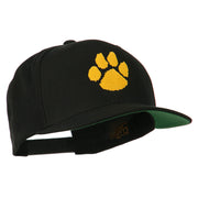 Image of a Paw Embroidered Flat Bill Cap