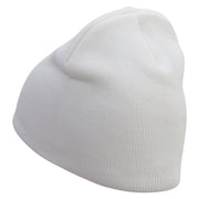 Mount Fuji Logo Embroidered 8 Inch Knitted Short Beanie - White OSFM