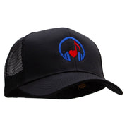 Music Love Note Embroidered High Profile Mesh Cap