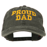 Proud Dad Letters Embroidered Washed Cotton Cap