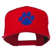 Image of a Paw Embroidered Flat Bill Cap