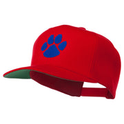 Image of a Paw Embroidered Flat Bill Cap