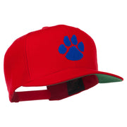 Image of a Paw Embroidered Flat Bill Cap