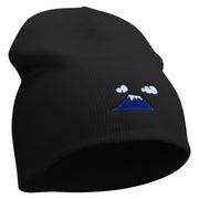 Mount Fuji Logo Embroidered 8 Inch Knitted Short Beanie - Black OSFM