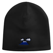 Mount Fuji Logo Embroidered 8 Inch Knitted Short Beanie - Black OSFM