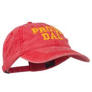 Proud Dad Letters Embroidered Washed Cotton Cap