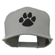 Image of a Paw Embroidered Flat Bill Cap