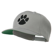 Image of a Paw Embroidered Flat Bill Cap