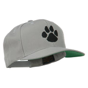 Image of a Paw Embroidered Flat Bill Cap