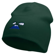 Mount Fuji Logo Embroidered 8 Inch Knitted Short Beanie - Green OSFM