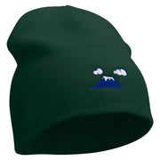Mount Fuji Logo Embroidered 8 Inch Knitted Short Beanie - Green OSFM