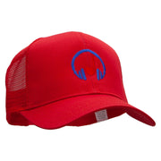 Music Love Note Embroidered High Profile Mesh Cap